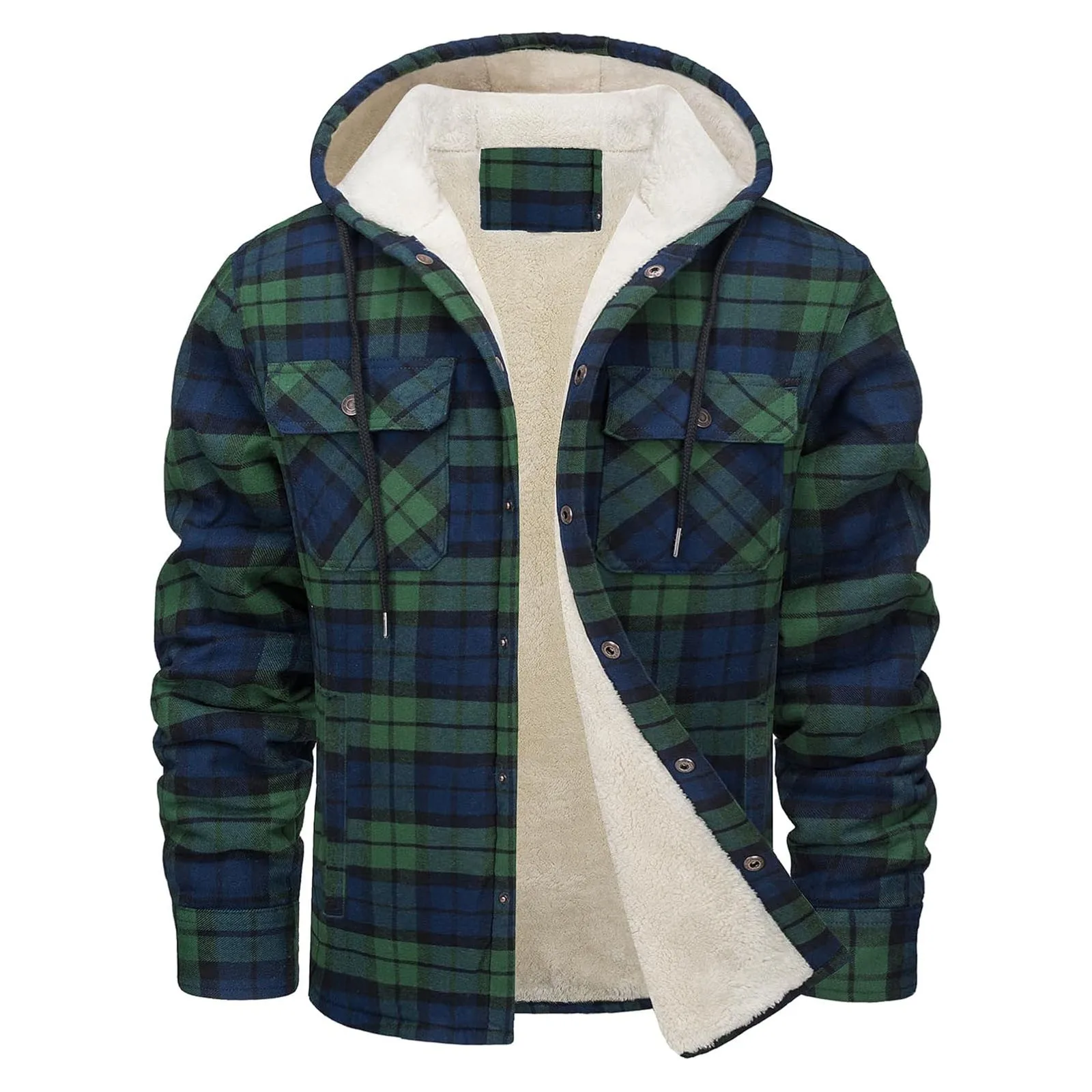 Thick Warm Flannel Hooded Jack - огляд і ціна Flannel Shirt Lined
