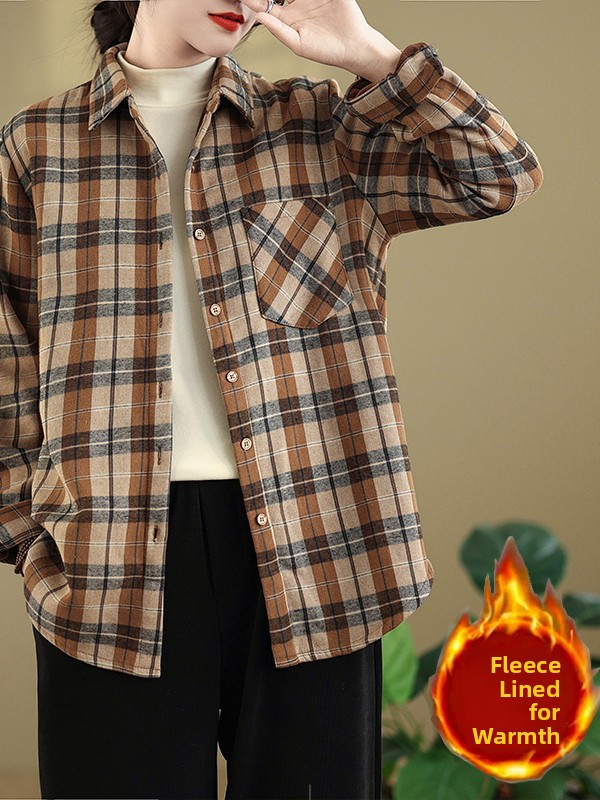 Plaid Flannel Long Sleeve Shir - огляд і ціна Flannel Shirt Lined