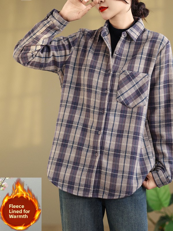Plaid Flannel Long Sleeve Shir - огляд і ціна Flannel Shirt Lined