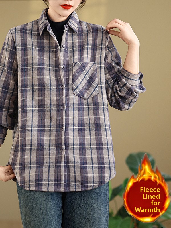 Plaid Flannel Long Sleeve Shir - огляд і ціна Flannel Shirt Lined