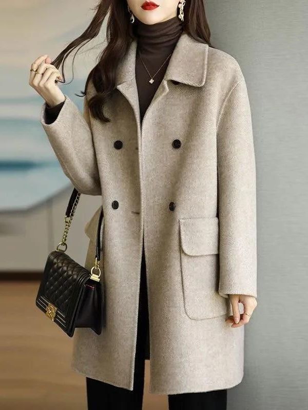 Stylish Mid-Length Woolen Coat - огляд і ціна Wool Coat Peacoat