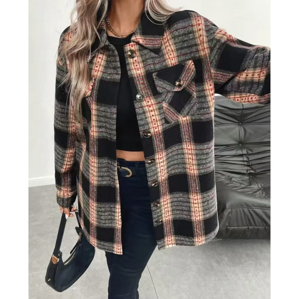 Autumn Winter Women's Fashion  - огляд і ціна Flannel Shirt Lined